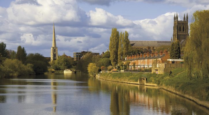 worcester city the river severn worcestershire the midlands england uk